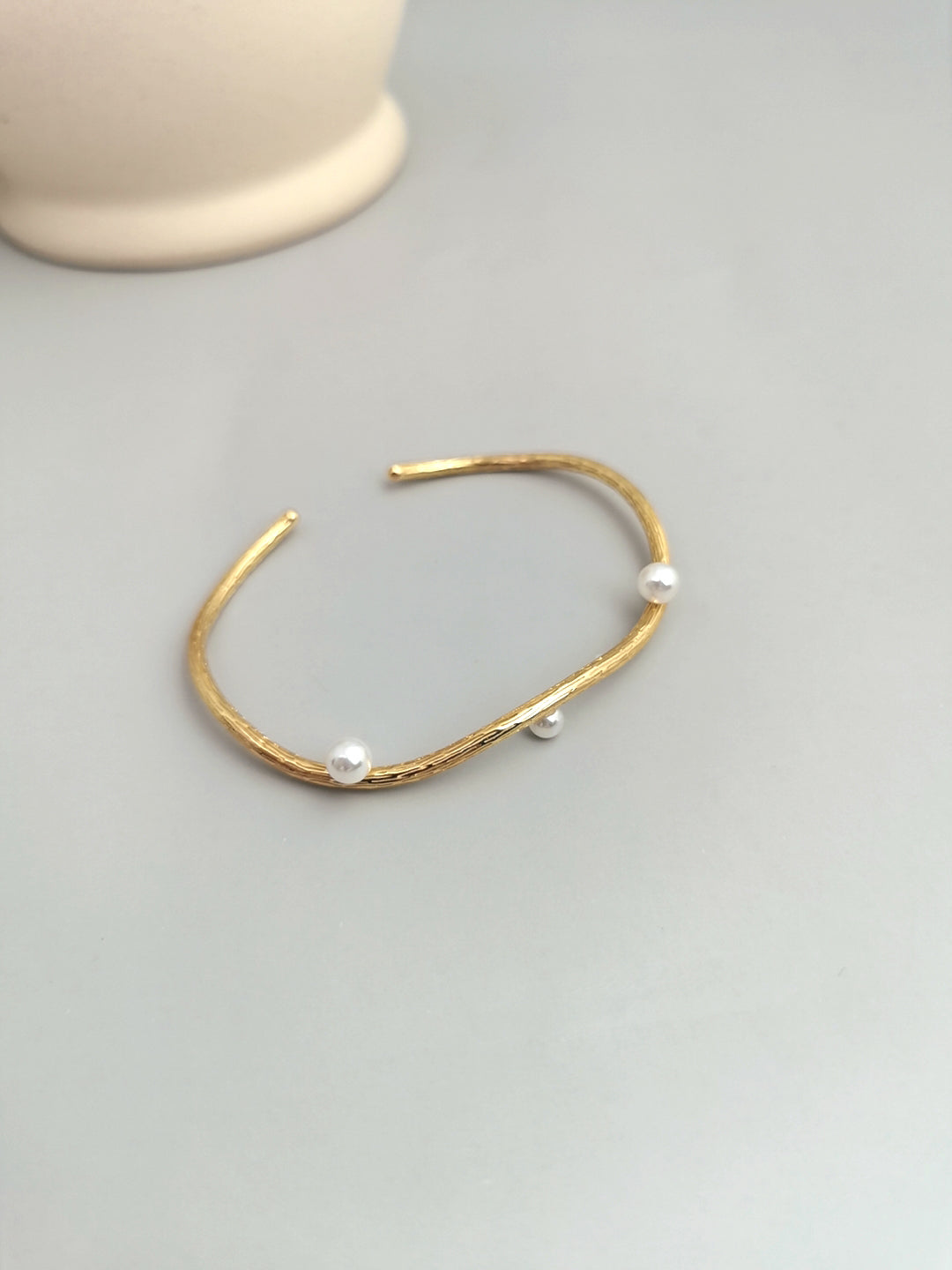 Mini Pearl Torque Bangle