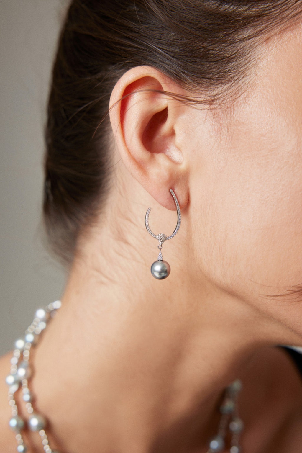 Tahitian Pearl Earrings - Silver