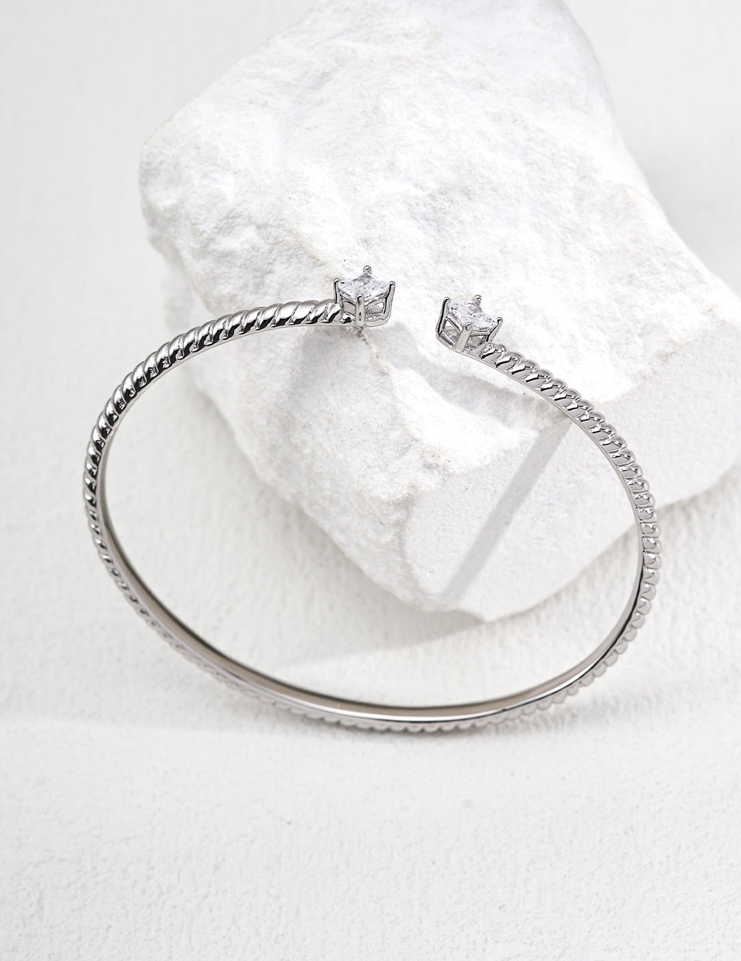 Zirconia Open Cuff Bangle