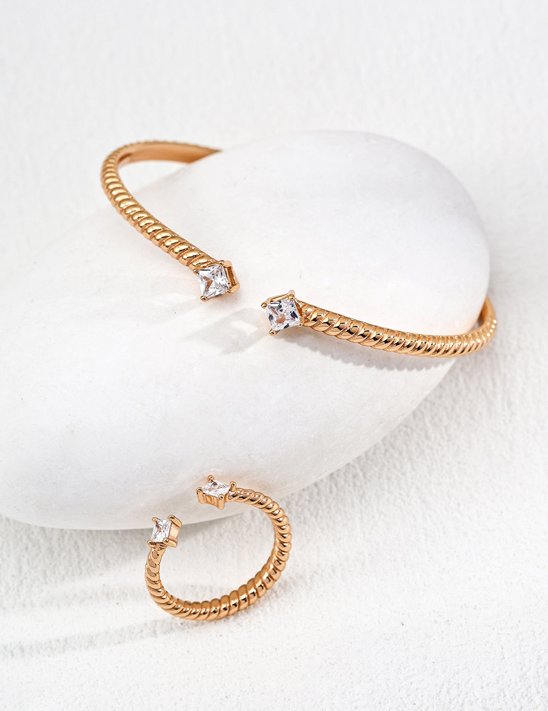 Zirconia Open Cuff Bangle