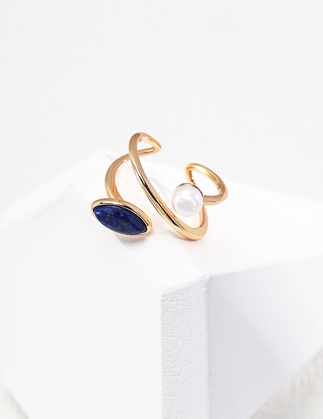 Lapis And Pearls Ring
