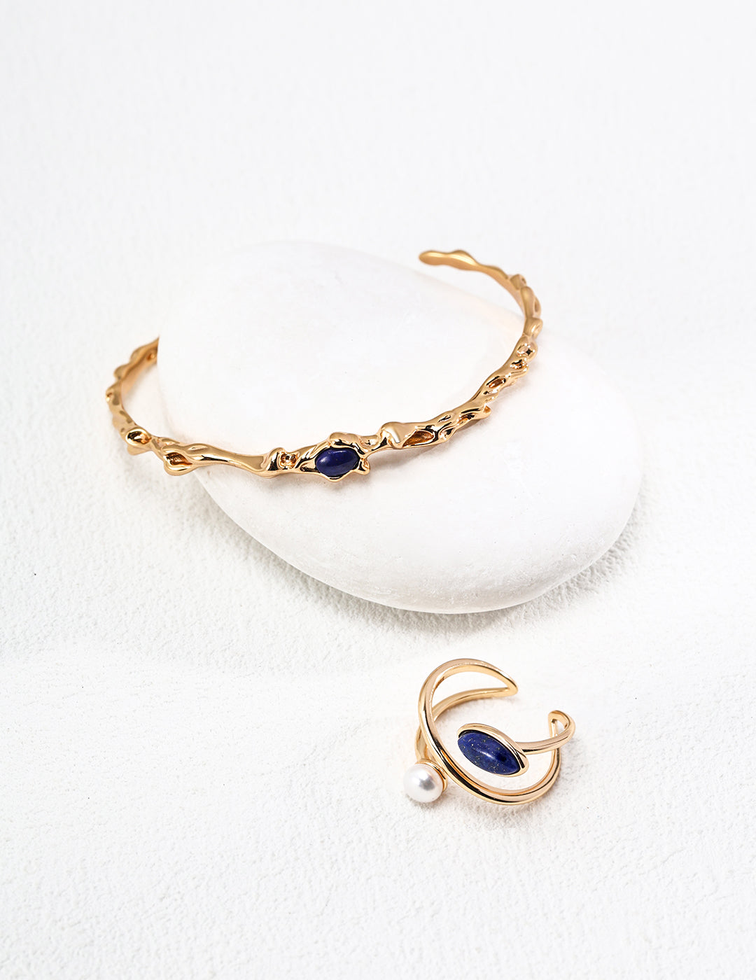 Lapis And Pearls Ring