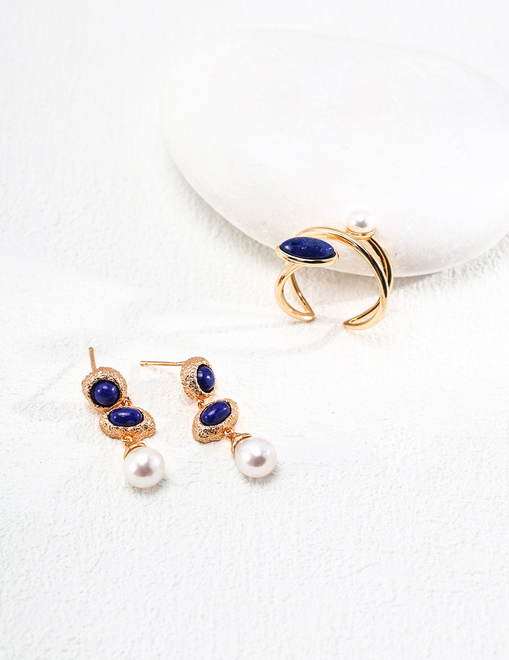 Lapis And Pearls Ring