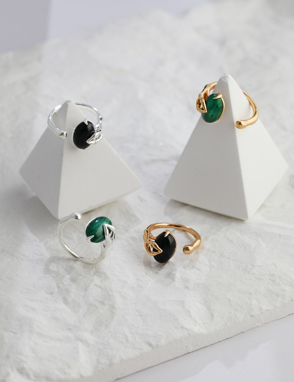 Natural Black Agate Ring