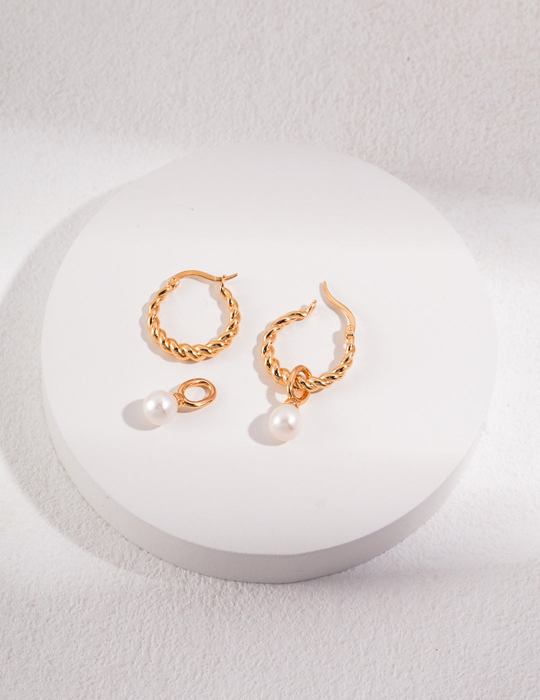 Aura Mini Pearl Hoop Earrings
