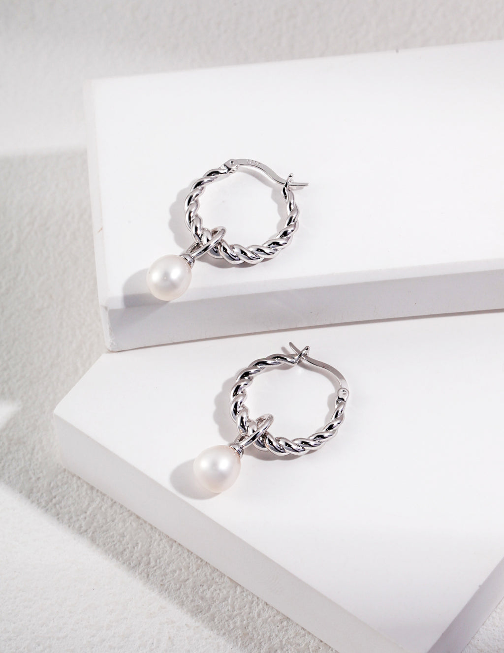 Aura Mini Pearl Hoop Earrings