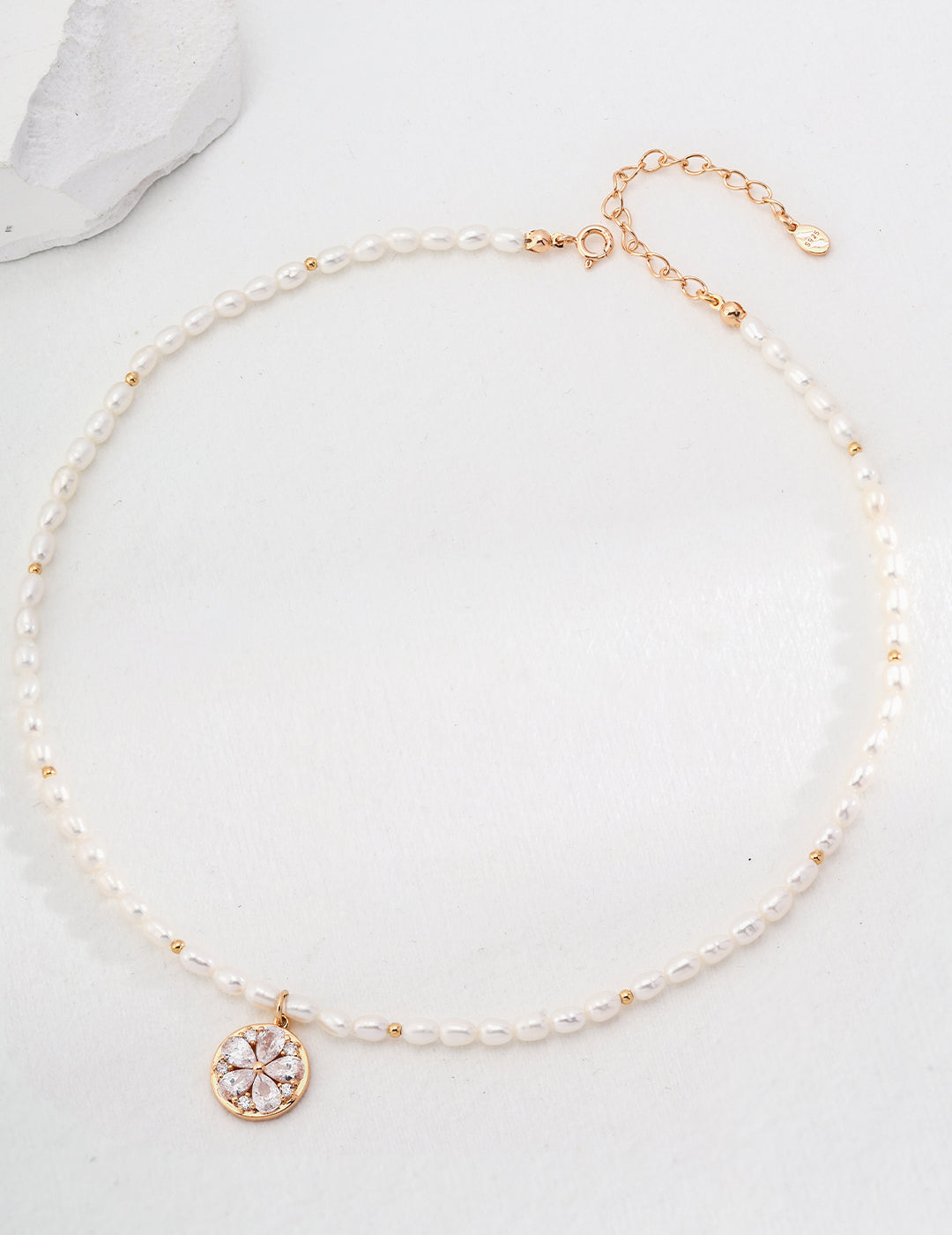 Cubic Zirconia Pearl Necklace