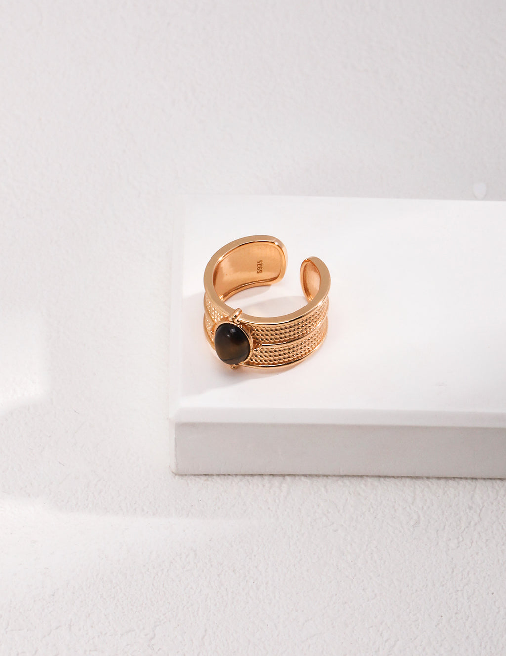 Tiger's Eye Wide Ring