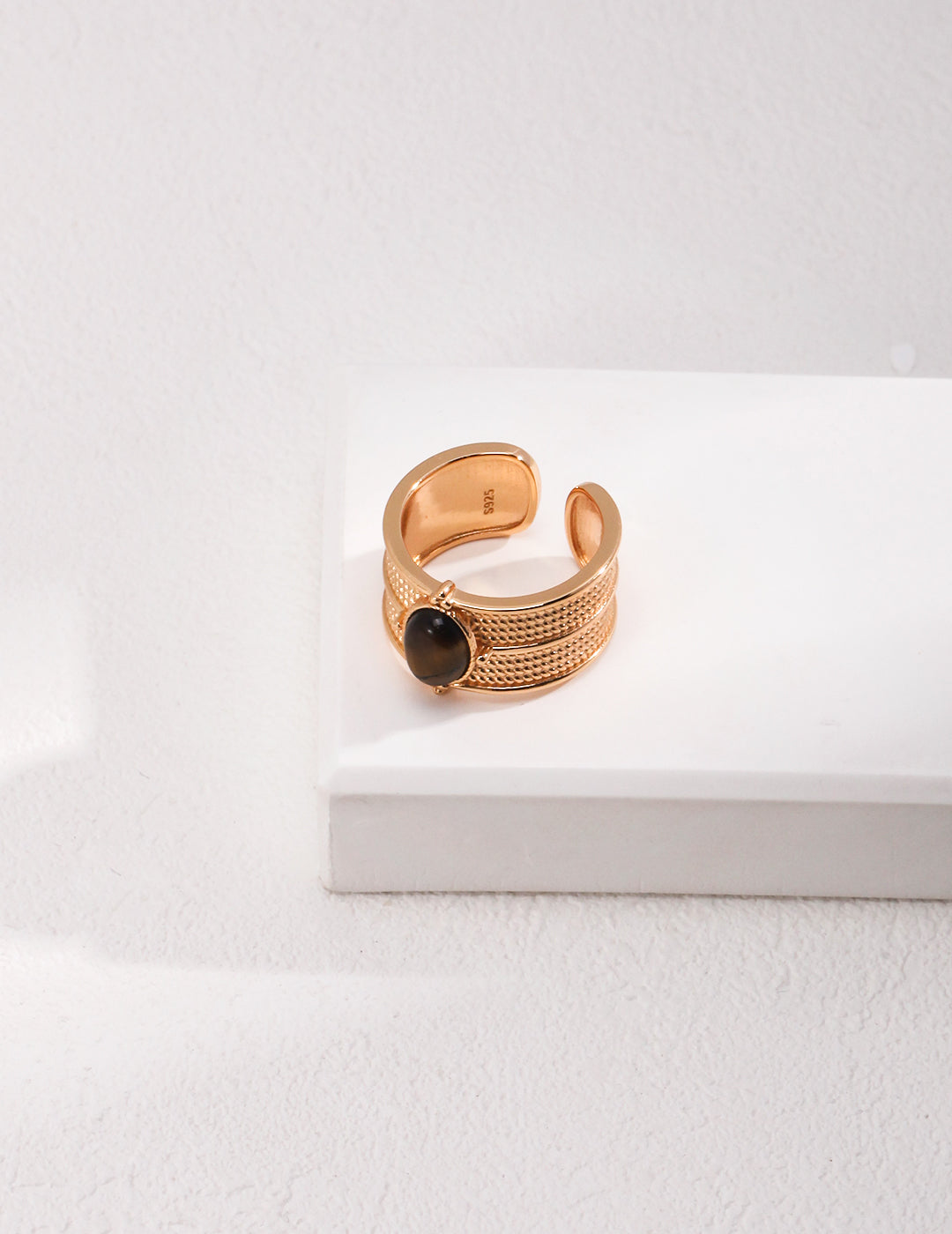 Tiger's Eye Wide Ring